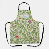 Floral Kitchen Apron, Retro Botanical Print  エプロン (正面)