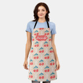 Floral Kitchen Custom Apron, Heart, Cook Bake BBQ エプロン (着用した状態)