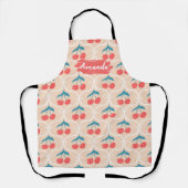 Floral Kitchen Custom Apron, Heart, Cook Bake BBQ エプロン (正面)