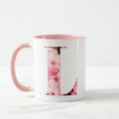 Floral L Initial Mug | Personalized Name & Traits マグカップ (左)