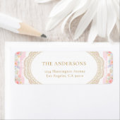 Floral Lace Frame Return Address Label ラベル (インサイチュ)