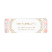 Floral Lace Frame Return Address Label ラベル (正面)