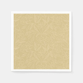 Floral Lace In Yellow スタンダードカクテルナプキン