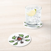 Floral Ladybug Coaster ラウンドペーパーコースター (インサイチュ)
