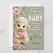 Floral Lamb Baby Shower Invitation 招待状 (正面)