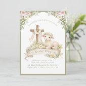 Floral Lamb with Cross | Easter Program Invitation 招待状 (スタンド正面)