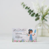 Floral Latina Cleaner Cleaning Service Housekeeper 名刺 (スタンド正面)