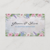 Floral Latina Cleaner Cleaning Service Housekeeper 名刺 (裏面)