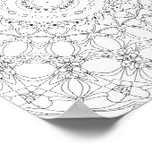 Floral Lattice Kaleidoscope Coloring Page Design ポスター (角)