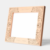 Floral Leaf Pattern Couples Name Wedding Keepsake レーザー彫刻フレーム (左)