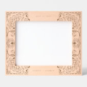 Floral Leaf Pattern Couples Name Wedding Keepsake レーザー彫刻フレーム (正面)