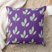 Floral Leaf Purple Decorative  クッション (ブランケット)