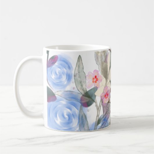 Floral Leaves Art – Elegant Flowers and Botanical コーヒーマグカップ (左)