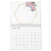 Floral, Leaves Gold Design カレンダー (3月 2027)