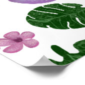 Floral Leaves Pattern Aesthetic Seamless Botanical ポスター (角)