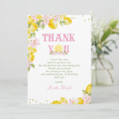  Floral Lemon Birthday サンキューカード (スタンド正面)