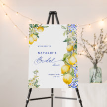 Floral Lemon Mediterranean Bridal Shower Welcome
