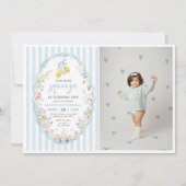 Floral Lemon  Our Main Squeeze Birthday Invitation 招待状 (正面)