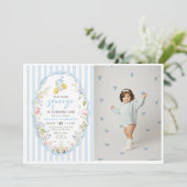 Floral Lemon  Our Main Squeeze Birthday Invitation 招待状 (スタンド正面)