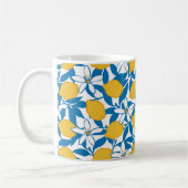 Floral Lemon Sketch Hand Drawn - Coffee Mug コーヒーマグカップ (左)