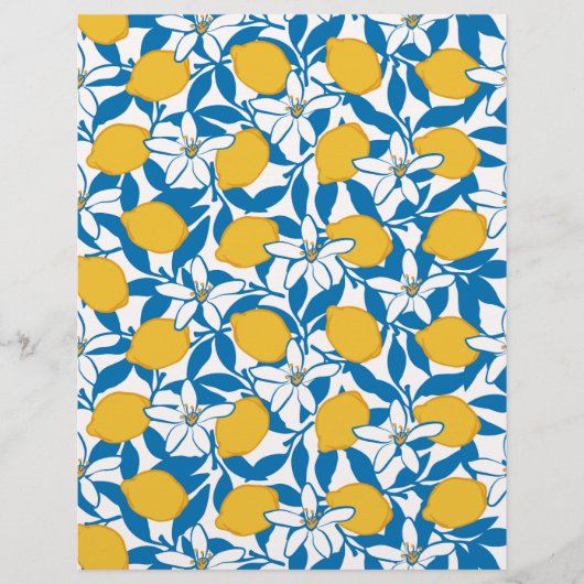 Floral Lemon Sketch Hand Drawn - Paper Sheets (正面)