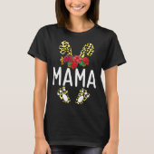 Floral Leopard Mama Bunny Happy Easter Mother s Da Tシャツ (正面)