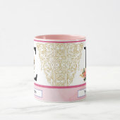 Floral Letter E Mug – Personalized Initial Cup wit マグカップ (中央)