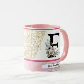 Floral Letter F – Personalized with Name Coffe Mug マグカップ (正面右)