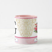 Floral Letter G Mug – Custom Name Monogram Cup マグカップ (中央)