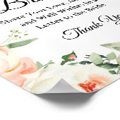 Floral "Letters to the Bride" Bridal Shower sign ポスター (角)