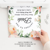 Floral "Letters to the Bride" Bridal Shower sign ポスター