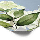 Floral Lights Dusty Blue Engagement Welcome Sign ポスター (角)