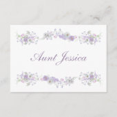 Floral Lilac Lavender Flat Place Card (正面)