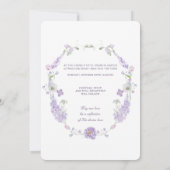 Floral Lilac Lavender Frame Catholic Wedding 招待状 (裏面)
