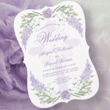 Floral Lilac Lavender Frame Religious Wedding