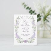 Floral Lilac Lavender Frame Wedding Save The Date セーブザデート (スタンド正面)