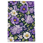 floral lilas ミディアムペーパーバッグ (正面)