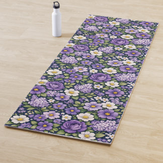 floral lilas ヨガマット