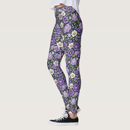 floral lilas レギンス (左)