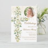 Floral Lily Cross Celebration of Life Funeral 招待状 (スタンド正面)