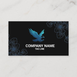 Floral Line Art Black Business Card for Boutique 名刺