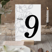 Floral Line Art Wedding Table Number Card テーブルナンバー