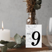 Floral Line Art Wedding Table Number Card テーブルナンバー
