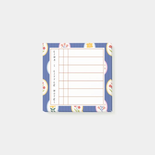 Floral Lined Frame – Blossom Time Sticky Notes ポストイット (正面)