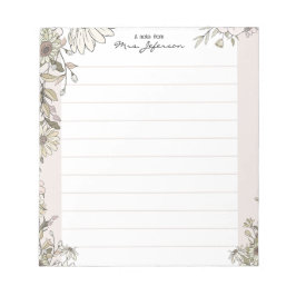 Floral Lines Pure Teacher Notepad ノートパッド