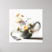 Floral Linework Composition キャンバスプリント (正面)