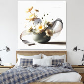 Floral Linework Composition キャンバスプリント (インサイチュ (寝室))