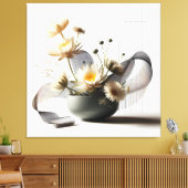 Floral Linework Composition キャンバスプリント (インサイチュ (リビング))