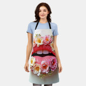 Floral Lips Artistry エプロン (着用した状態)