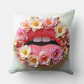 Floral Lips Artistry クッション (正面)